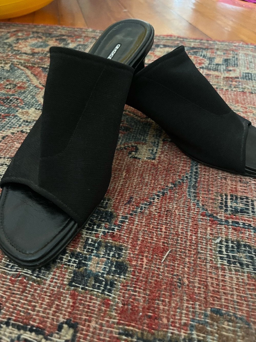 Donald J. Pliner Women's Size 8 Black Stretchy Fabric Mule Sandals